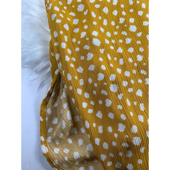 Forever 21 NWT Woven Cutout Long Dress in spotted Mustard Spring Summer - Picture 11 of 15